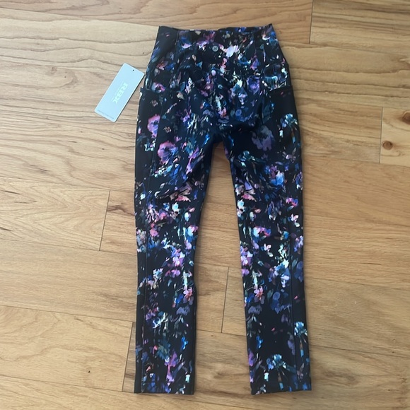 RBX ultra hold cropped leggings XS extra small pockets new floral abstract crop - Picture 11 of 14